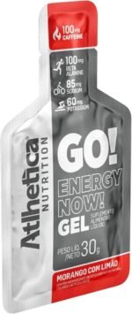 Atlhetica Nutrition GO! ENERGY NOW GEL (10 sachês de 30g) Morango com Limão, Multicolorido. - Imagem 3