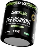 FTW Pré-Treino Diabo Verde em Pó com Cafeína, Aminoácidos Beta‑Alanina e Arginina para Treinos e Atividades Físicas - Pote 300 g (Limão)