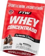 FTW Whey Concentrado com Proteína Concentrada WPC, Suplemento Alimentar em Pó com 15g de Proteína por Porção, Rico em Aminoácidos Essenciais, Sem Glúten – Refil 1KG (Chocolate)