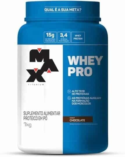Max Titanium Whey Pro Pote 1kg - Sabor Chocolate