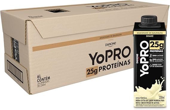 Pack-YoPRO-Bebida-Lactea-UHT-Milkshake-de-Baunilha-25g-de-Proteinas-250ml-24-Unidades.jpg Pack YoPRO Bebida Láctea UHT Milkshake de Baunilha 25g de Proteínas 250ml - 24 Unidades - Imagem 1