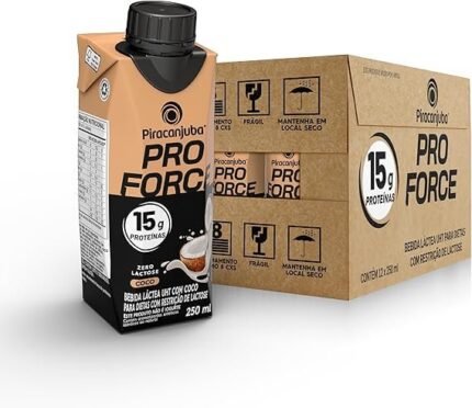 Piracanjuba ProForce 23g de Proteínas Zero Lactose Sabor Amendoim - 12 Unidades de 250ml