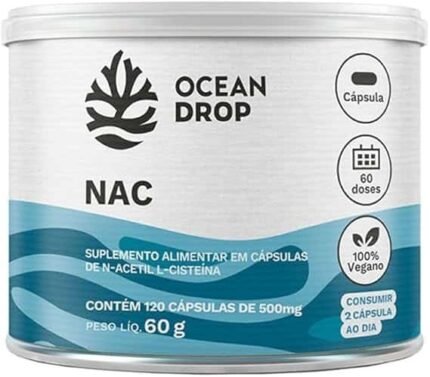 Suplemento Alimentar em Capsulas NAC de N-Acetil L-Cisteina 120 Capsulas de 500mg Ocean Drop