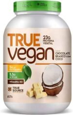 True Source True Vegan Proteína Vegetal - 837G Chocolate Branco Com Coco