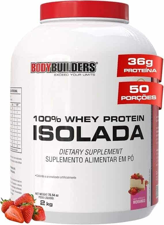 Whey-Protein-100-Isolada-Morango-2kg-Bodybuilders.jpg Whey Protein 100% Isolada Morango 2kg - Bodybuilders - Imagem 1