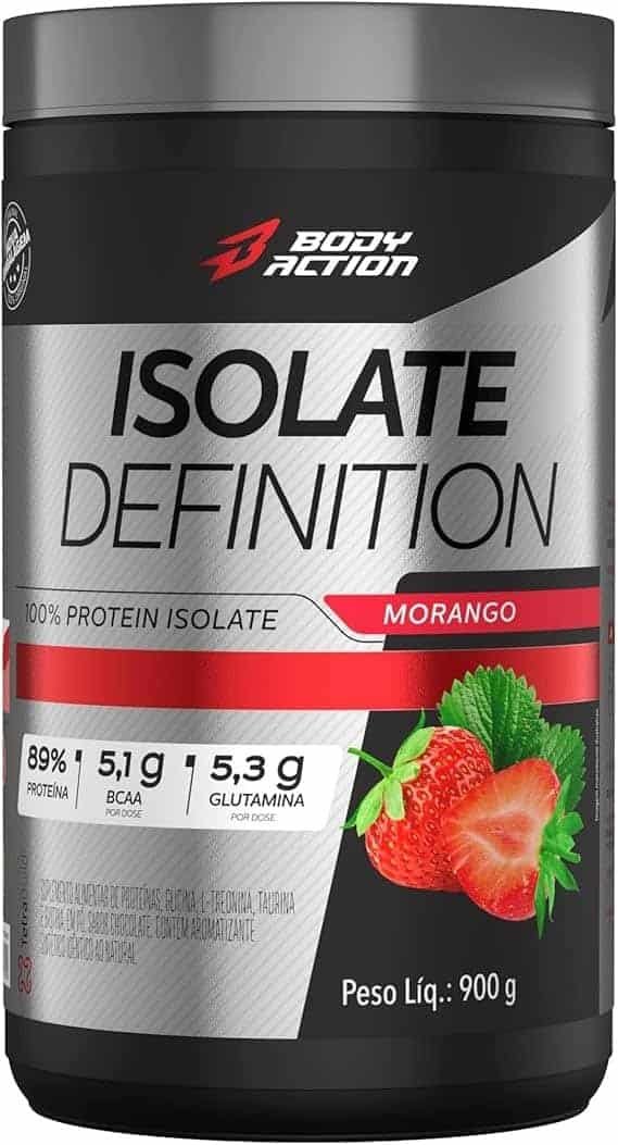 Whey-Protein-Isolado-Isolate-Definition-900g-Sabor-Morango-Bodyaction.jpg Whey Protein Isolado Isolate Definition 900g Sabor Morango Bodyaction - Imagem 1